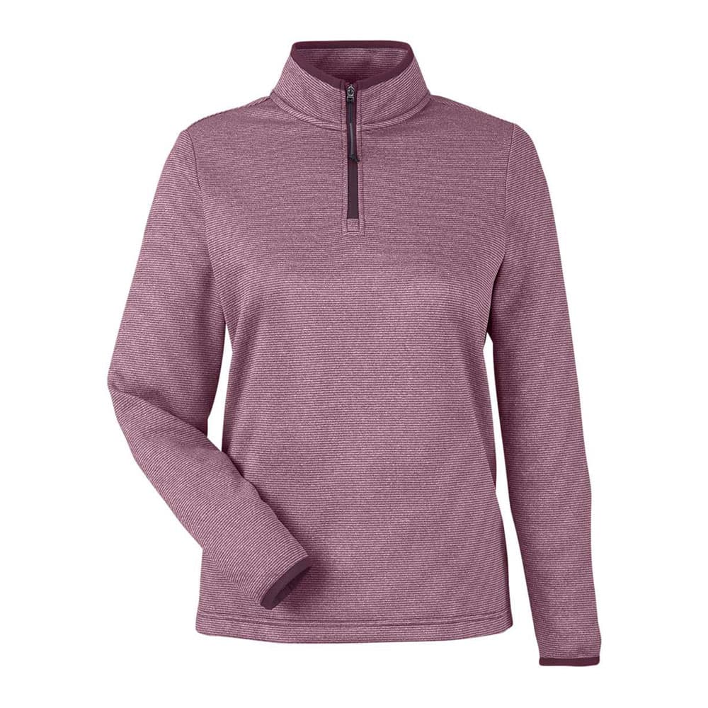 CUSTOM CORE365 WOMENS VENTURE HEATHERED STRIPE QUARTER-ZIP PULLOVER